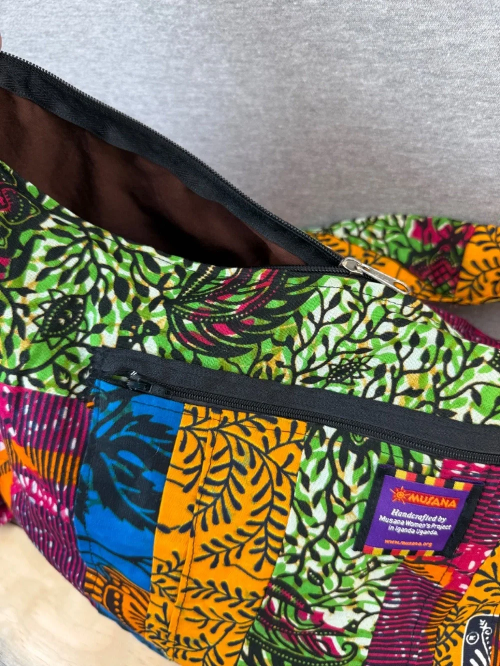 NEW Musana Women's Project Multi Colored Multi Patterned Cotton Hobo Bag Uganda